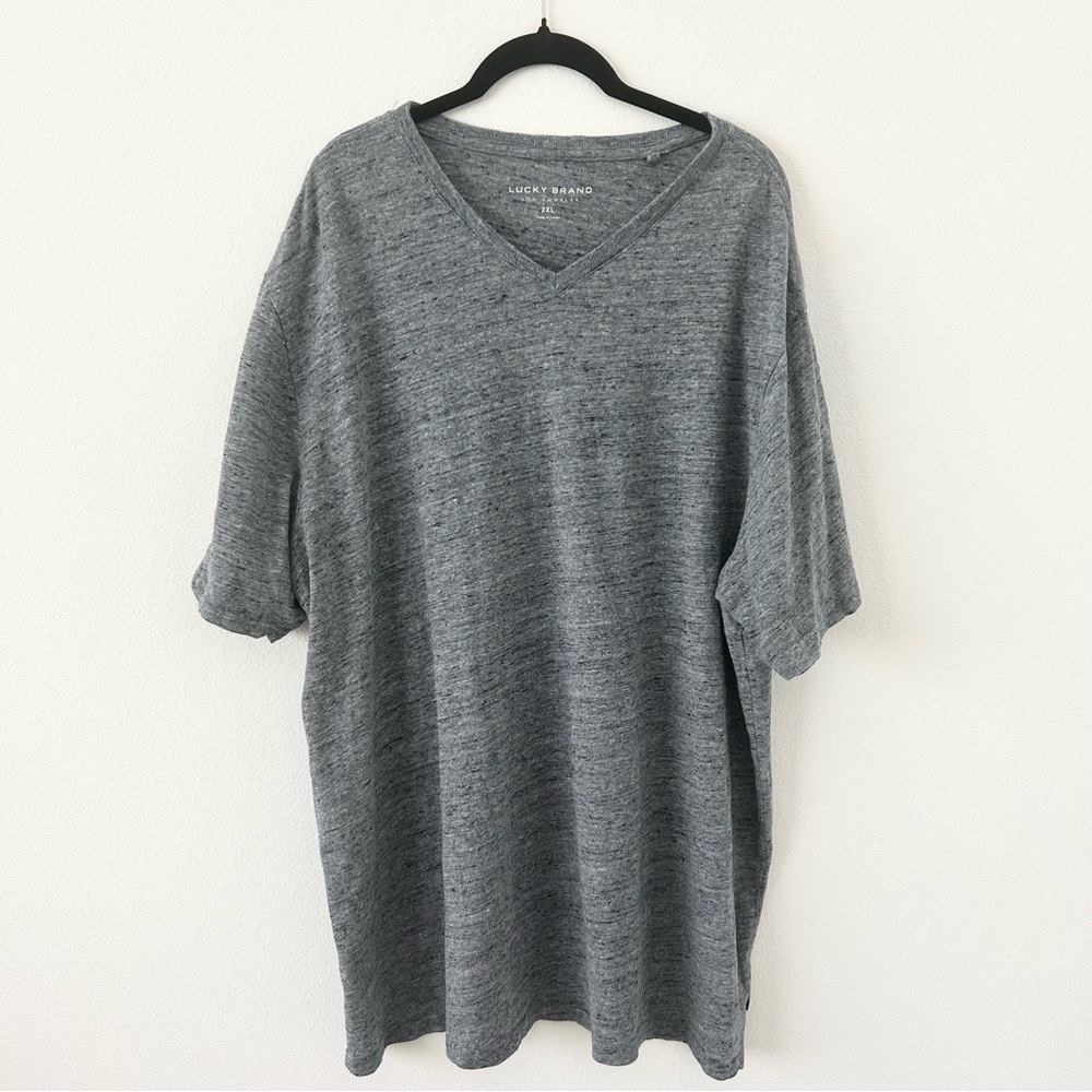 Lucky Brand Blue Heathered Short Sleeve Tee